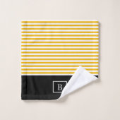 Monogram Stripe Handdoekset - Mosterd/wit Bad Handdoek (Wasdoekje)