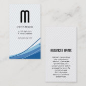 Monogram | Stripes | blauwe golf Visitekaartje (Voorkant / Achterkant)