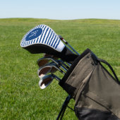 Monogram Stripes Blue White Modern Golfheadcover (Insitu)