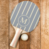 Monogram Striping Dove Grijs Kleur Ping Pong Paddl Tafeltennisbatje