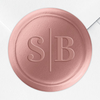 Monogram Stusty Roos Roze Wax Seal Weddenschappen Ronde Sticker