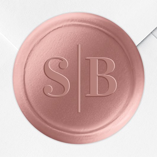 Monogram Stusty Roos Roze Wax Seal Weddenschappen Ronde Sticker
