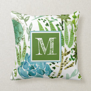 Monogram Succulent veld I Kussen