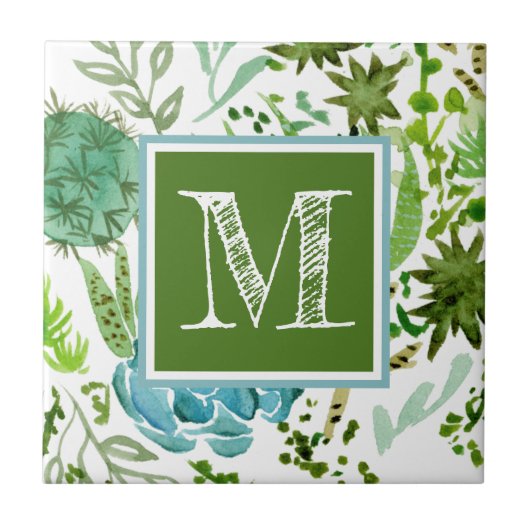 Monogram | Succulent veld I Tegeltje (Voorkant)