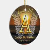 Monogram Sunset/Sunrise Memorial Keramisch Ornament (Rechts)