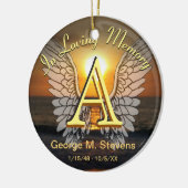Monogram Sunset/Sunrise Memorial Keramisch Ornament (Links)