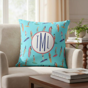 Monogram Surf en Strand Huis Decoratie Kussen
