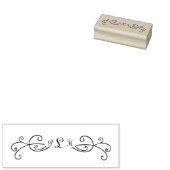 Monogram Swirl Wood Art Stamp Rubberstempel (Gestempeld)