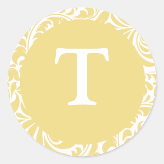 Monogram T Antiek gouden bruiloft Ronde Sticker (Voorkant)