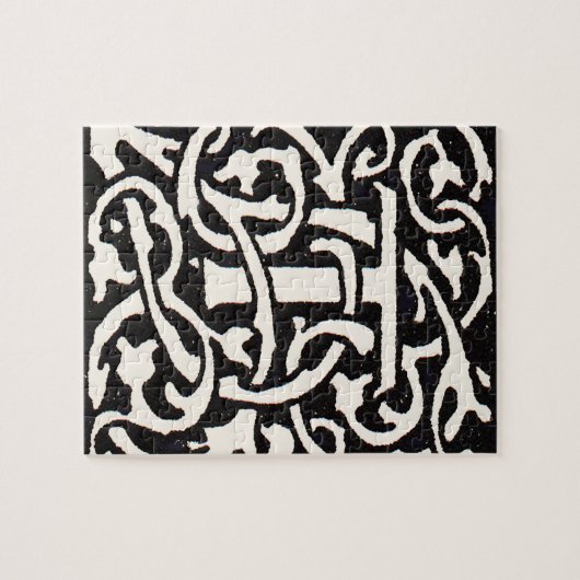  Monogram T Art Nouveau Letter Legpuzzel (Horizontaal)