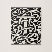 Monogram T Art Nouveau Letter Legpuzzel (Verticaal)