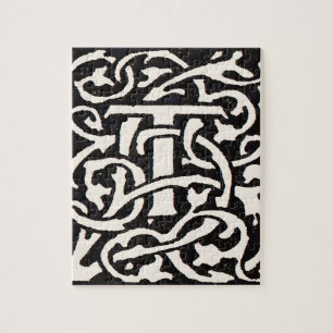 Monogram T Art Nouveau Letter Legpuzzel