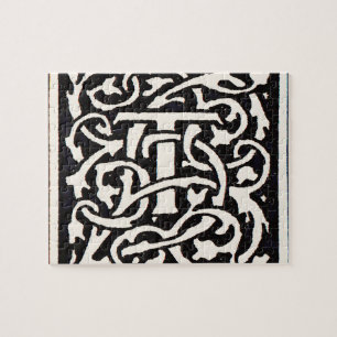  Monogram T Art Nouveau Letter Legpuzzel