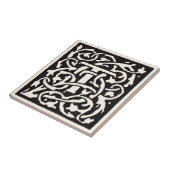 Monogram T Art Nouveau Letter Tegeltje (Zijkant)