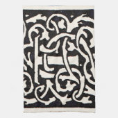Monogram T Art Nouveau Letter Theedoek (Verticaal)