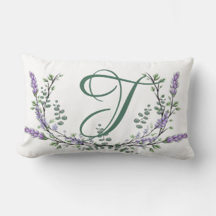 Monogram T Lavender Eucalyptus Kussen