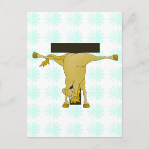 Monogram T Pony paard gepersonaliseerd Briefkaart