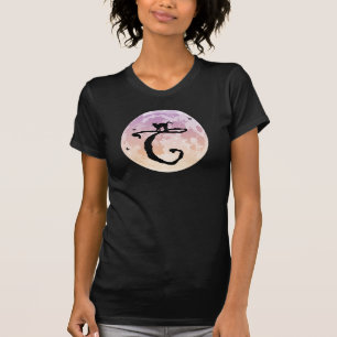 Monogram T-Shirt voor volle maan en Cat C-Initiaal