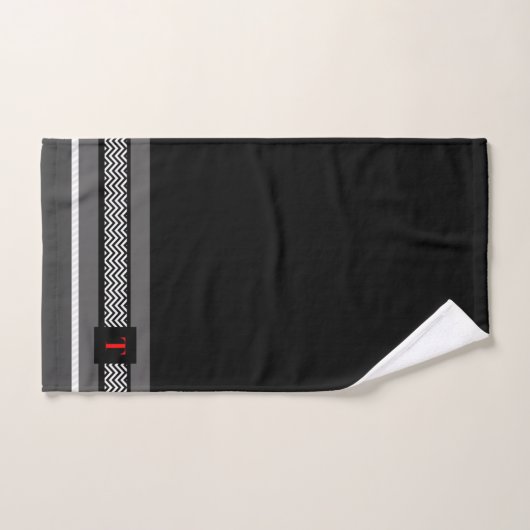 Monogram T zwart Bad Handdoek (Handdoek)