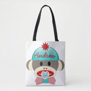 MONOGRAM-TAS "Cute Sock Monkey" Draagtas