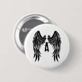 Monogram Tattoo Angel Wing Ronde Button 5,7 Cm (Voorkant /achterkant)