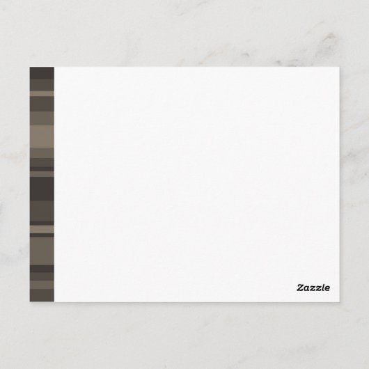 Monogram taupe strepen briefkaart (Achterkant)