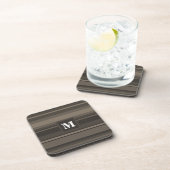 Monogram taupe strepen drankjes onderzetter (Rechterzijde)