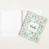 Monogram Tea & Bookish Cats Spiral Planner Green (Display)