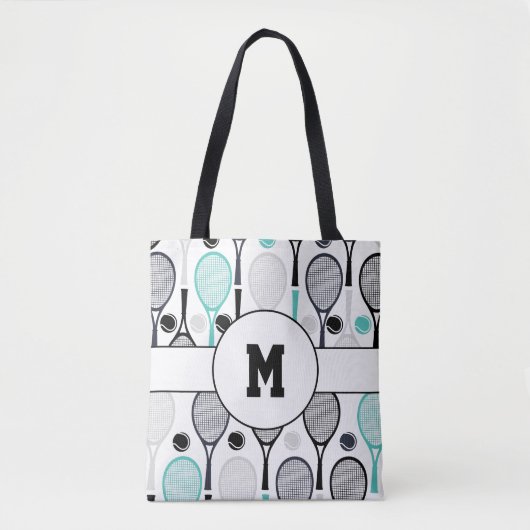 Monogram Tennis Racket Pattern Canvas tas (Voorkant)