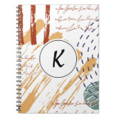 Monogram Terracotta Abstracte Doodle Notitieboek (Voorkant)