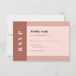 Monogram Terracotta Earthy Modern Typografie RSVP Kaartje