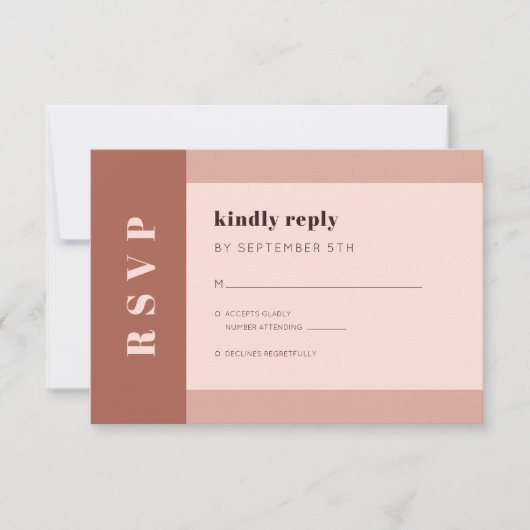 Monogram Terracotta Earthy Modern Typografie RSVP Kaartje (Voorkant)