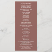 Monogram Terracotta Wedding Programme Programma (Achterkant)