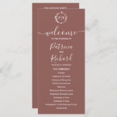 Monogram Terracotta Wedding Programme Programma (Voorkant / Achterkant)