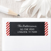 Monogram terugzendadres: Chalkboard en Stripes Etiket (Insitu)