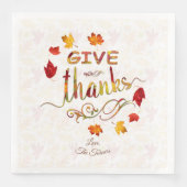Monogram Thanksgiving Bedankt Fall Leaves Servet (Voorkant)