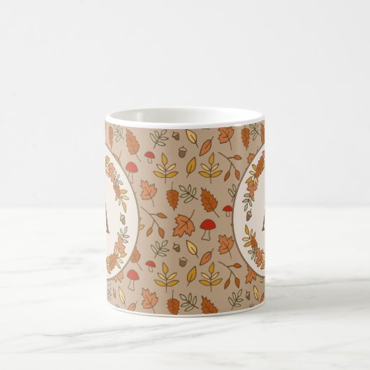 Monogram Thanksgiving Fall Leaves Mug (Centre)
