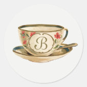 Monogram  theekopje ronde sticker (Voorkant)