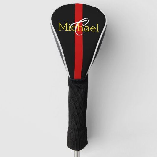 Monogram Thin Red Line Firefighter Golf Head Hoesj Golfheadcover (Voorkant)