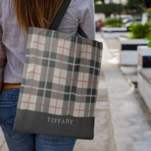 Monogram Thompson Camel Tartan Plaid Patroon Draagtas