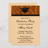 Monogram Tiger Graduation Party Invitation Kaart (Voorkant / Achterkant)