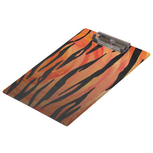 Monogram Tiger Hot Oranje en Black Print Pattern Klembord (Gekanteld)