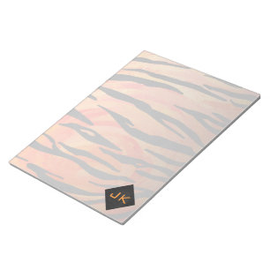 Monogram Tiger Hot Oranje en Black Print Pattern Notitieblok