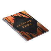Monogram Tiger Hot Oranje en Black Print Pattern Notitieboek (Rechterzijde)