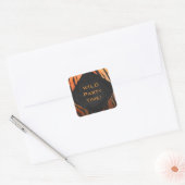 Monogram Tiger Hot Oranje en Black Print Pattern Vierkante Sticker (Envelop)