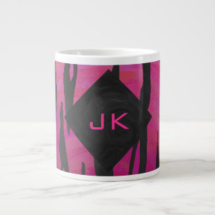 Monogram Tiger Hot Pink en Black Print Pattern Jumbo Beker