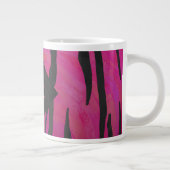 Monogram Tiger Hot Pink en Black Print Pattern Jumbo Beker (Rechts)