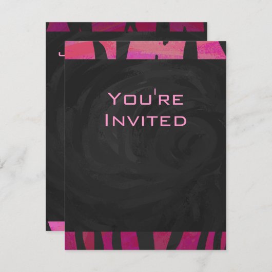 Monogram Tiger Hot Pink en Black Print Pattern Kaart (Voorkant / Achterkant)