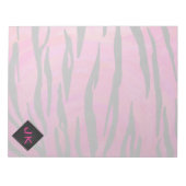 Monogram Tiger Hot Pink en Black Print Pattern Notitieblok (Voorkant)