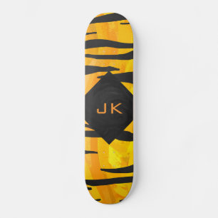 Monogram tijger zwart en Oranje printpatroon Skateboard